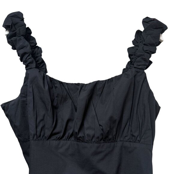 Abercrombie Fitch Crop Top Size XL Black Smocked Summer Beach - Picture 1 of 5